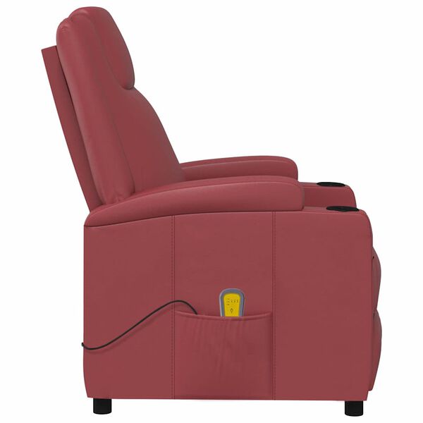 vidaXL Fauteuil de massage Rouge bordeaux Similicuir