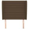 vidaXL T&ecirc;te de lit avec oreilles Marron fonc&eacute; 83x23x118/128 cm Tissu