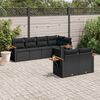 vidaXL Salon de jardin 7 pcs avec coussins noir r&eacute;sine tress&eacute;e