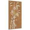 vidaXL Décoration murale jardin 105x55 cm acier corten design bambou