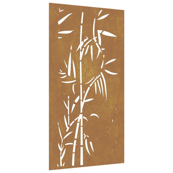 vidaXL Décoration murale jardin 105x55 cm acier corten design bambou