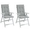 vidaXL Coussins de chaise à dossier haut lot de 2 gris clair mélangé