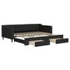 vidaXL Lit de jour avec gigogne et tiroirs sans matelas noir 90x200 cm