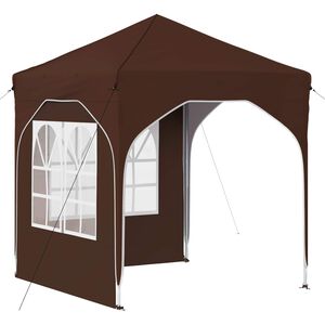 vidaXL Tente de f&ecirc;te pop-up 192 x 192 x 245 cm Marron