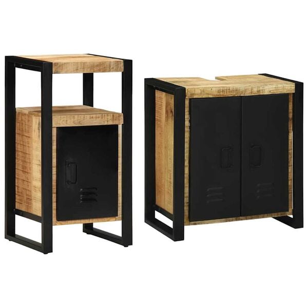 vidaXL Ensemble de mobilier de salle de bain 2 pcs Bois Recyclé Solide