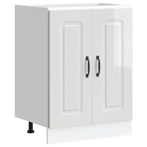 vidaXL Meuble bas pour &eacute;vier Kalmar blanc brillant 60x46x81,5 cm