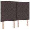 vidaXL Lit &agrave; ressorts avec bandes LED Marron fonc&eacute; 140 x 190 cm tissu