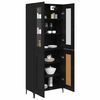 vidaXL Haut Armoire Ch&ecirc;ne noir 69,5 x 34 x 180 cm Bois d'ing&eacute;nierie