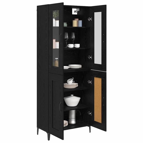 vidaXL Haut Armoire Ch&ecirc;ne noir 69,5 x 34 x 180 cm Bois d'ing&eacute;nierie