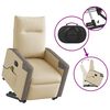 vidaXL Fauteuil inclinable de massage &eacute;lectrique Cr&egrave;me Tissu