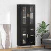 vidaXL Haut Armoire Ch&ecirc;ne noir 69,5 x 34 x 180 cm Bois d'ing&eacute;nierie