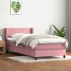 vidaXL Sommier &agrave; lattes de lit avec matelas rose 90x210 cm velours