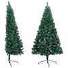 vidaXL Demi-arbre de No&euml;l artificiel pr&eacute;-&eacute;clair&eacute; et boules vert 150 cm