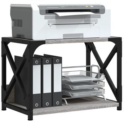 vidaXL Support d'imprimante à 2 niveaux Sonoma gris 44x26x31,5 cm