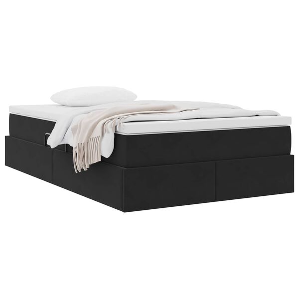 vidaXL Lit avec rangement et matelas Noir 120 x 190 cm Velours