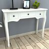 vidaXL Table de console et coiffeuse avec 3 tiroirs Blanc
