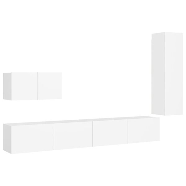 vidaXL Ensemble de meubles TV 4 pcs Blanc Bois d'ing&eacute;nierie