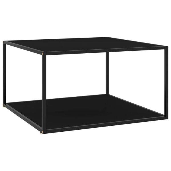 vidaXL Table basse Noir avec verre noir 90x90x50 cm