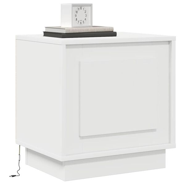 vidaXL Cabinet de chevet Blanc 44 x 34,5 x 45 cm Bois d'ing&eacute;nierie