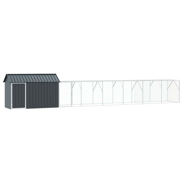 vidaXL Cage pour oiseaux avec stockage Anthracite 821,5 x 111 x 142 cm