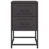 vidaXL Table de chevet noir 36x39x60,5 cm acier
