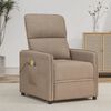 vidaXL Fauteuil de massage Taupe Tissu microfibre