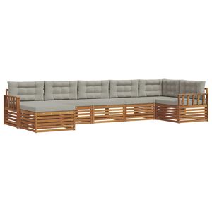 vidaXL Ensemble de canap&eacute;s d'ext&eacute;rieur 7 pcs Gris Naturel et Clair