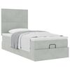 vidaXL Cadre de lit ottoman et matelas gris clair 90x200 cm velours