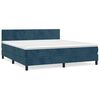 vidaXL Sommier &agrave; lattes de lit et matelas Bleu fonc&eacute; 180x200cm Velours