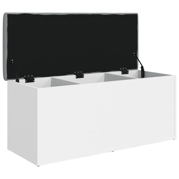 vidaXL Banc de rangement Blanc 102x42x45 cm Bois d'ing&eacute;nierie