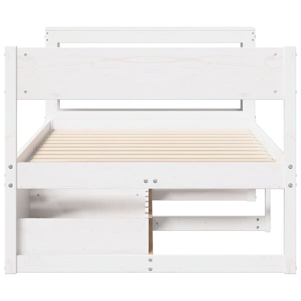 vidaXL Cadre de lit sans matelas blanc 90x190 cm bois de pin massif