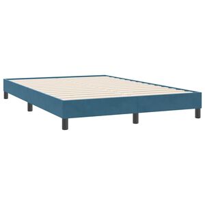 vidaXL Cadre de lit sans matelas bleu fonc&eacute; 140x220 cm velours