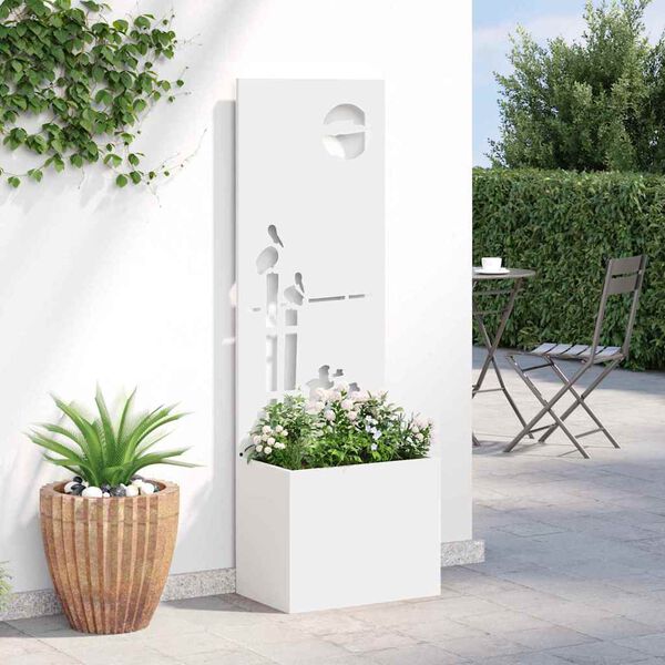 vidaXL &Eacute;cran de confidentialit&eacute; de jardin Fretwork Blanc 50 x 140 cm