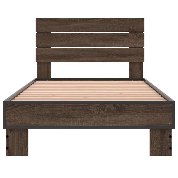 vidaXL Cadre de lit sans matelas ch&ecirc;ne marron 90x190 cm