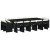 vidaXL Ensemble &agrave; manger de jardin 15 pcs coussins noir r&eacute;sine tress&eacute;e