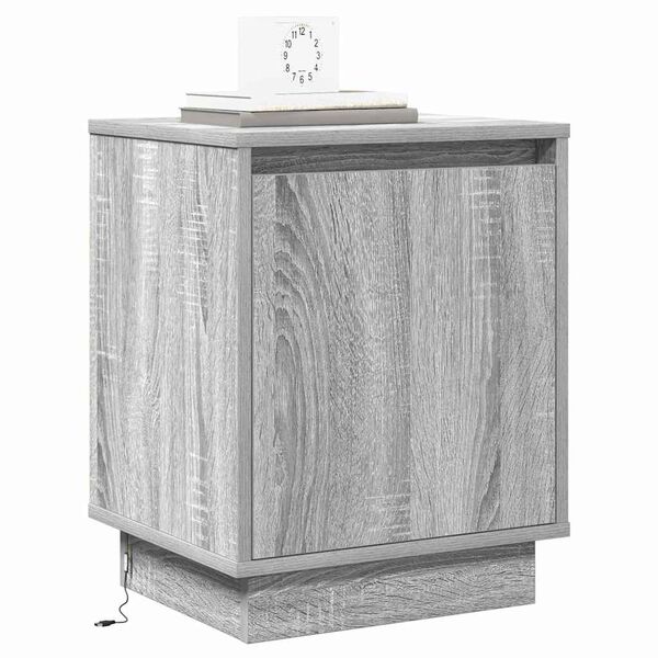 vidaXL Cabinet de chevet Gris 39 x 34,5 x 50 cm Bois d'ing&eacute;nierie