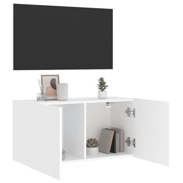 vidaXL Meuble TV mural blanc 80x30x41 cm