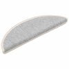 vidaXL Tapis d'escalier 15 pi&egrave;ces 56 x 17 x 3 cm Argent Demi-rond