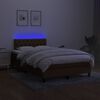 vidaXL Sommier &agrave; lattes de lit matelas et LED Marron fonc&eacute; 120x200 cm