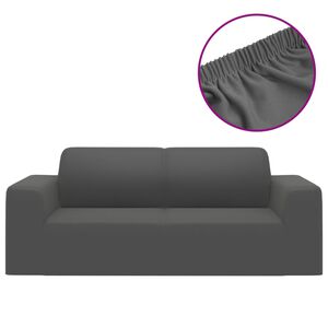 vidaXL Housse extensible canap&eacute; 2places Anthracite Jersey de polyester