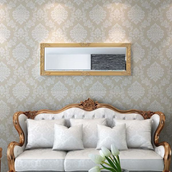 vidaXL Miroir mural style baroque 140x50 cm Dor&eacute;