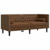 vidaXL Canap&eacute; Chesterfield avec traversins 2 places similicuir daim