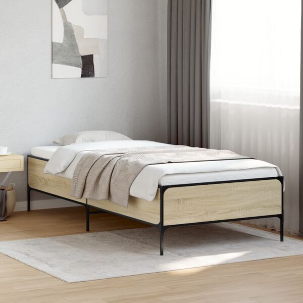 vidaXL Cadre de lit sans matelas chêne sonoma 75x190 cm