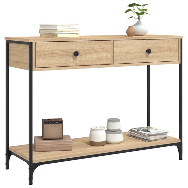 vidaXL Table console ch&ecirc;ne sonoma 100x34,5x75 cm bois d'ing&eacute;nierie