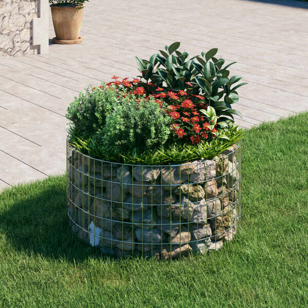 vidaXL Poteau à gabion circulaire Acier galvanisé Ø100x50 cm