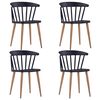 vidaXL Chaises &agrave; manger lot de 4 noir plastique et acier