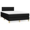 vidaXL Sommier &agrave; lattes de lit matelas et LED noir 120x190 cm tissu