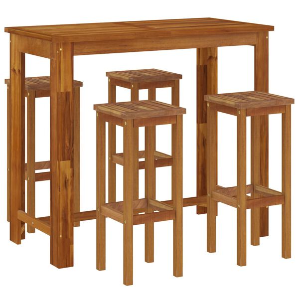 vidaXL Ensemble de bar de jardin 5 pcs bois d'acacia solide