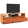 vidaXL Meuble TV cire marron 140x37x50 cm bois pin massif