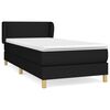 vidaXL Sommier &agrave; lattes de lit avec matelas Noir 90x190 cm Tissu